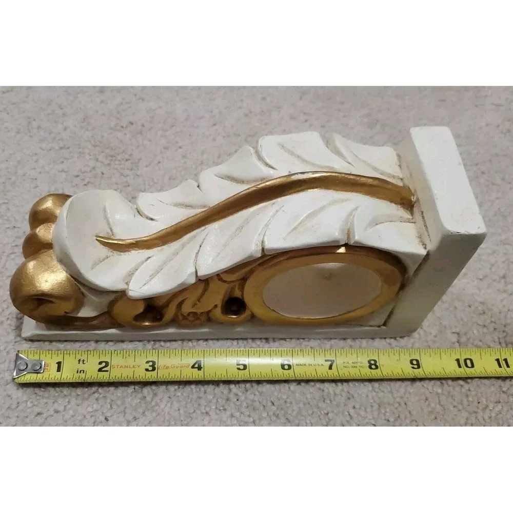 Vintage Carved Wood Corbels Shelf Brackets‎ Antique White and Gold